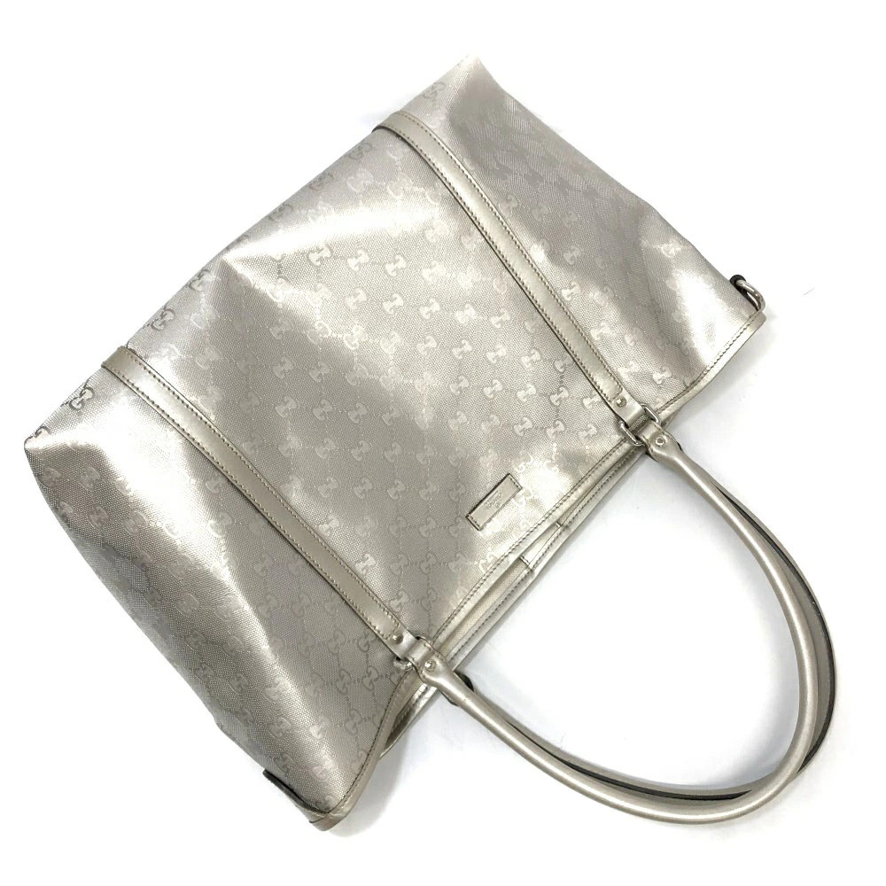 GUCCI Tote Bag GG Imprime Silver White Handbag - Picture 10 of 11